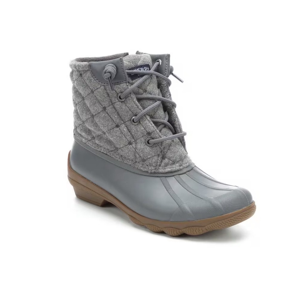 SPERRY Women's Syren Gulf‎ Wool Duck Boot Gray Quilted Waterproof Winter, Rain 6